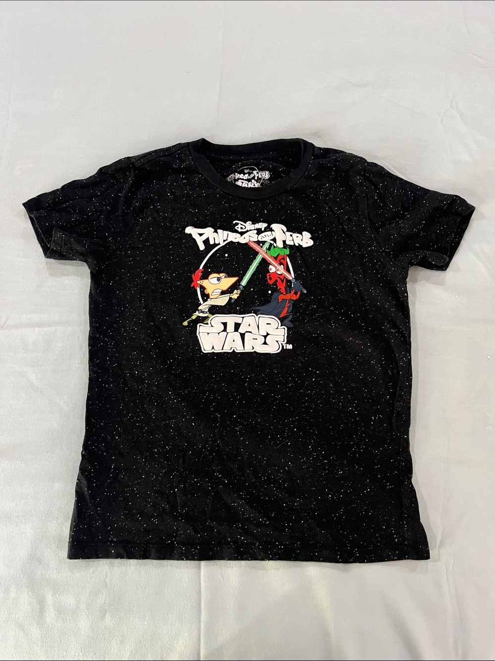 Disney Black Phineas and Ferb x Star Wars Graphic Tee